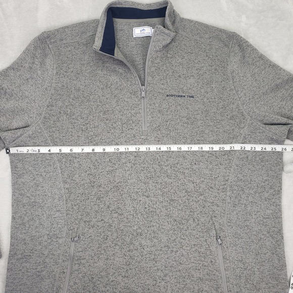 Southern Tide Samson Peak Mens Gray 1/4 Zip Pullover Fleece Sweater XXL 2XL Big - Picture 9 of 12